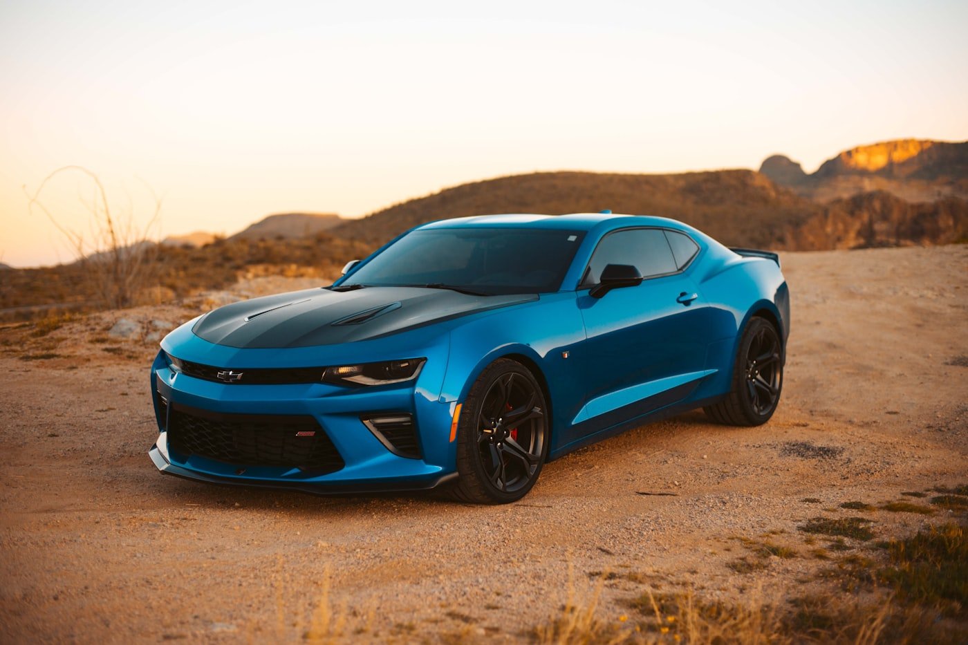 Blue muscle car showing clean body panels